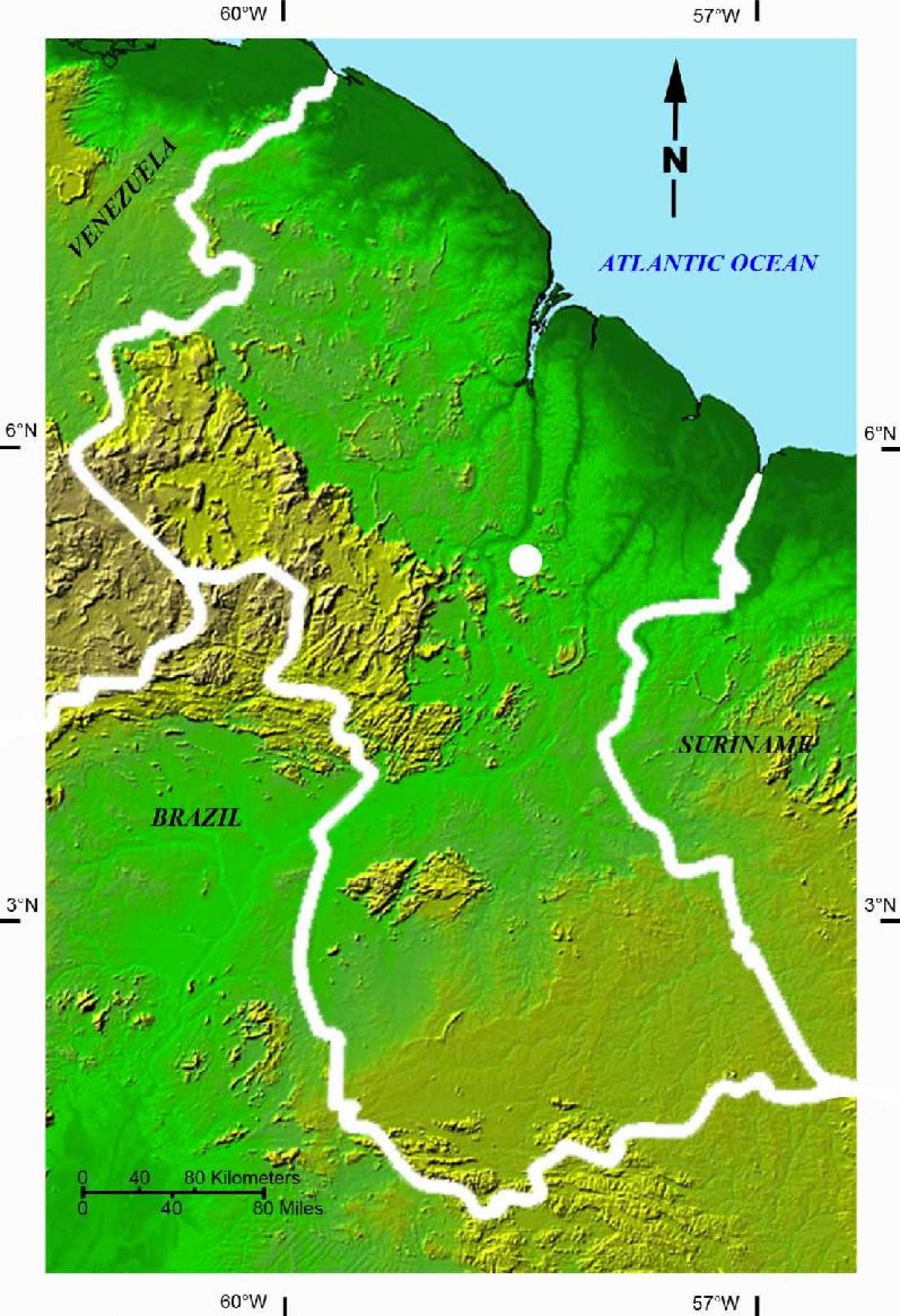mapa de satélite mapa de Güiana
