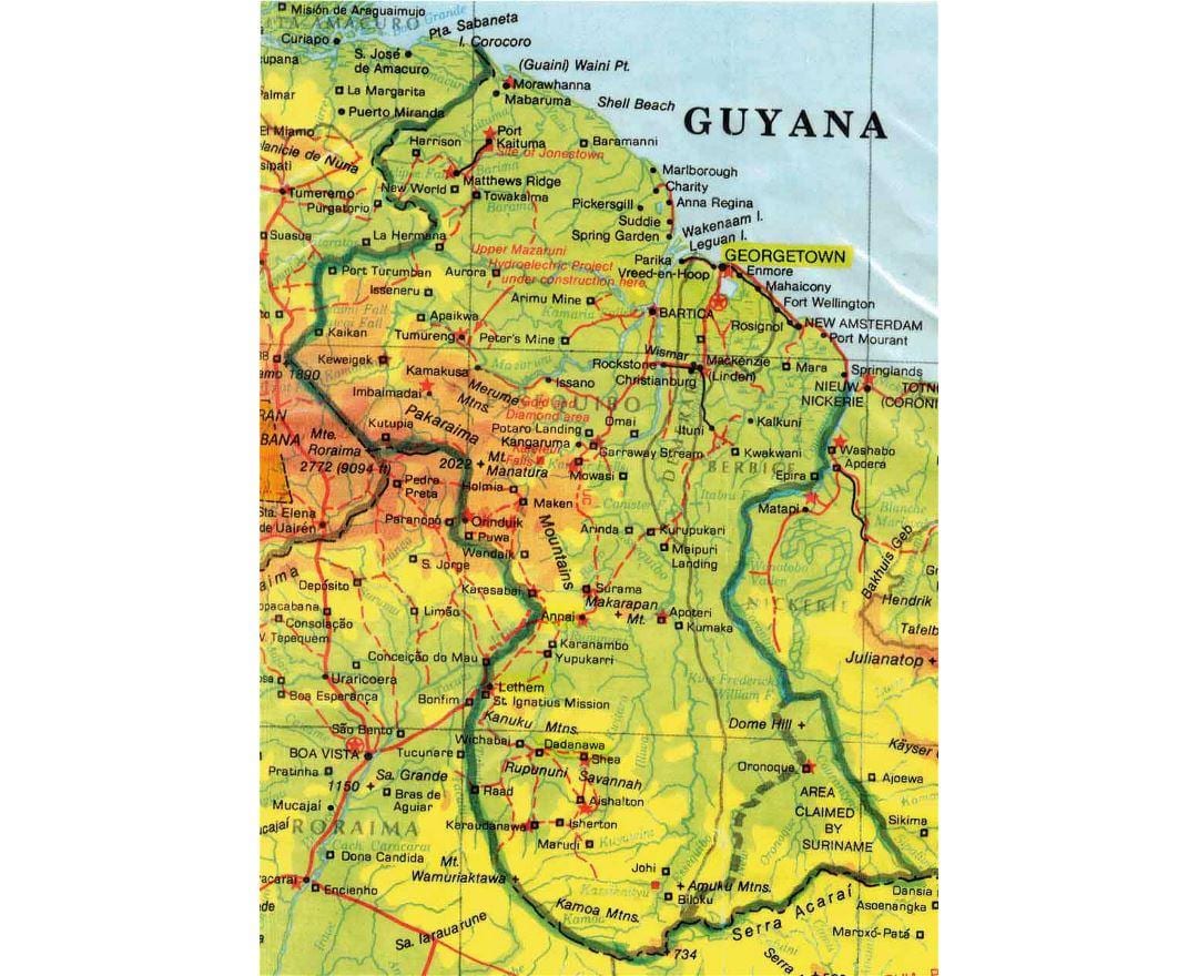 mapa de Güiana áfrica