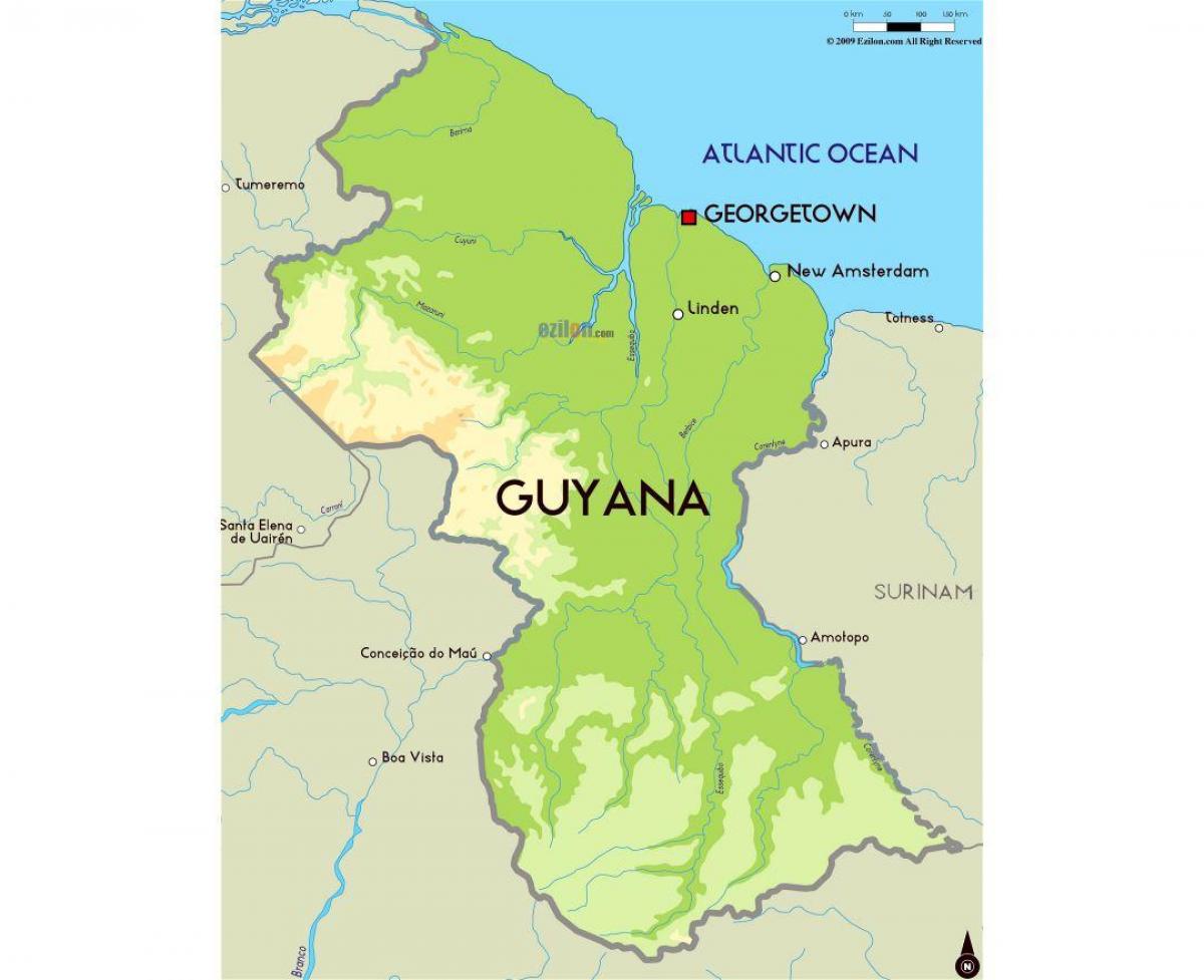 un mapa de Güiana