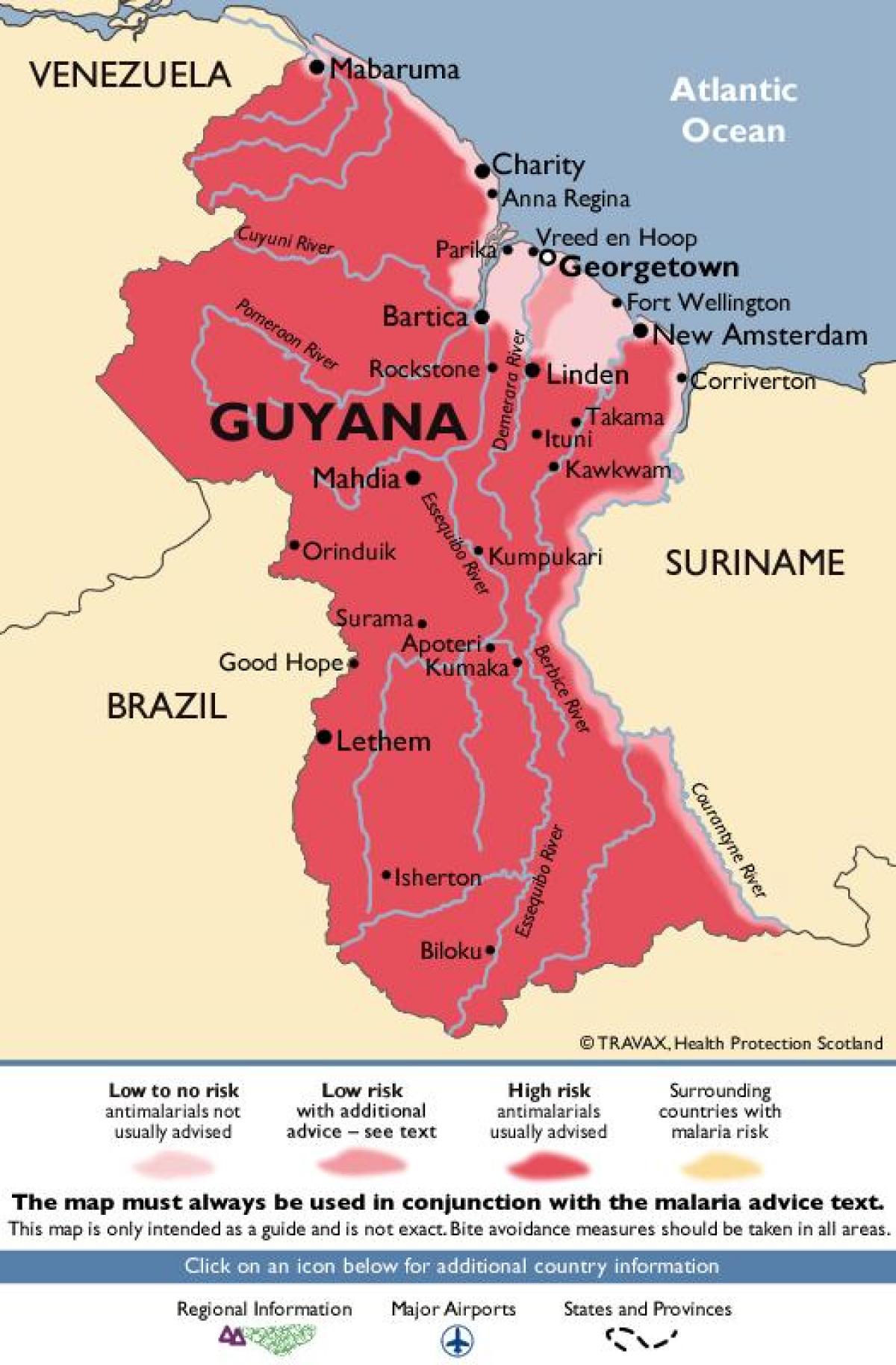 o mapa de Güiana
