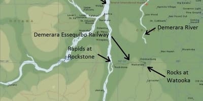 Mapa de essequibo costa de Güiana