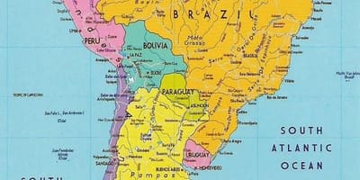 Mapa de Güiana américa do sur 