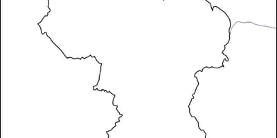 En branco mapa de Güiana