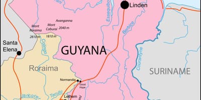 Mapa de Güiana localización no mundo
