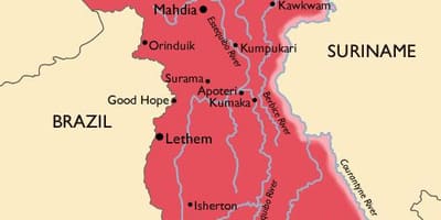 O mapa de Güiana